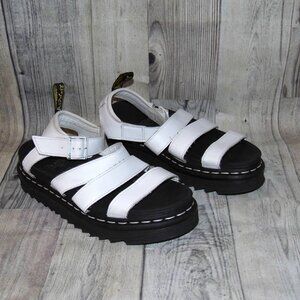 DR. MARTENS Blaire White Platform Sandals Womens Size 9
